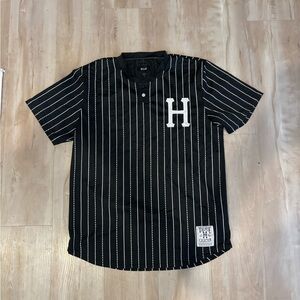 HUF Black and White Pinstripe Men's Jersey